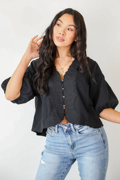 Carefree Mentality Black Blouse