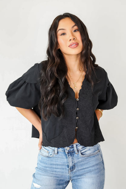 Carefree Mentality Black Blouse