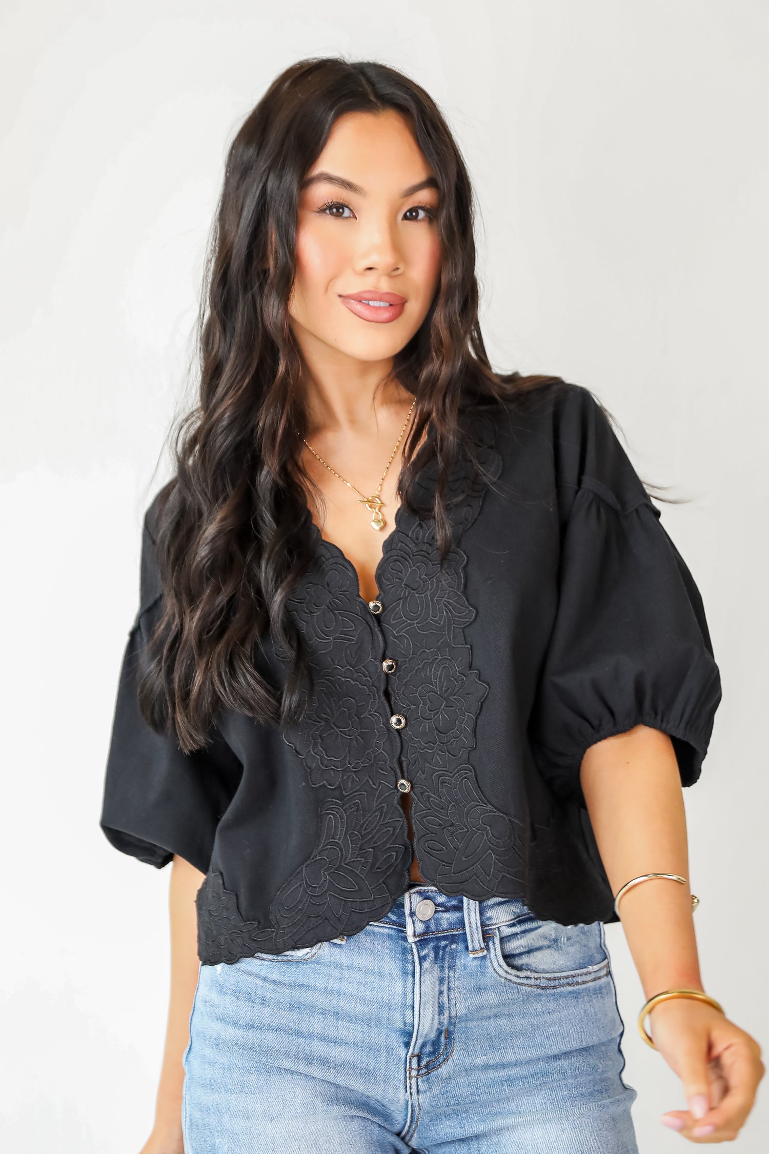 Carefree Mentality Black Blouse