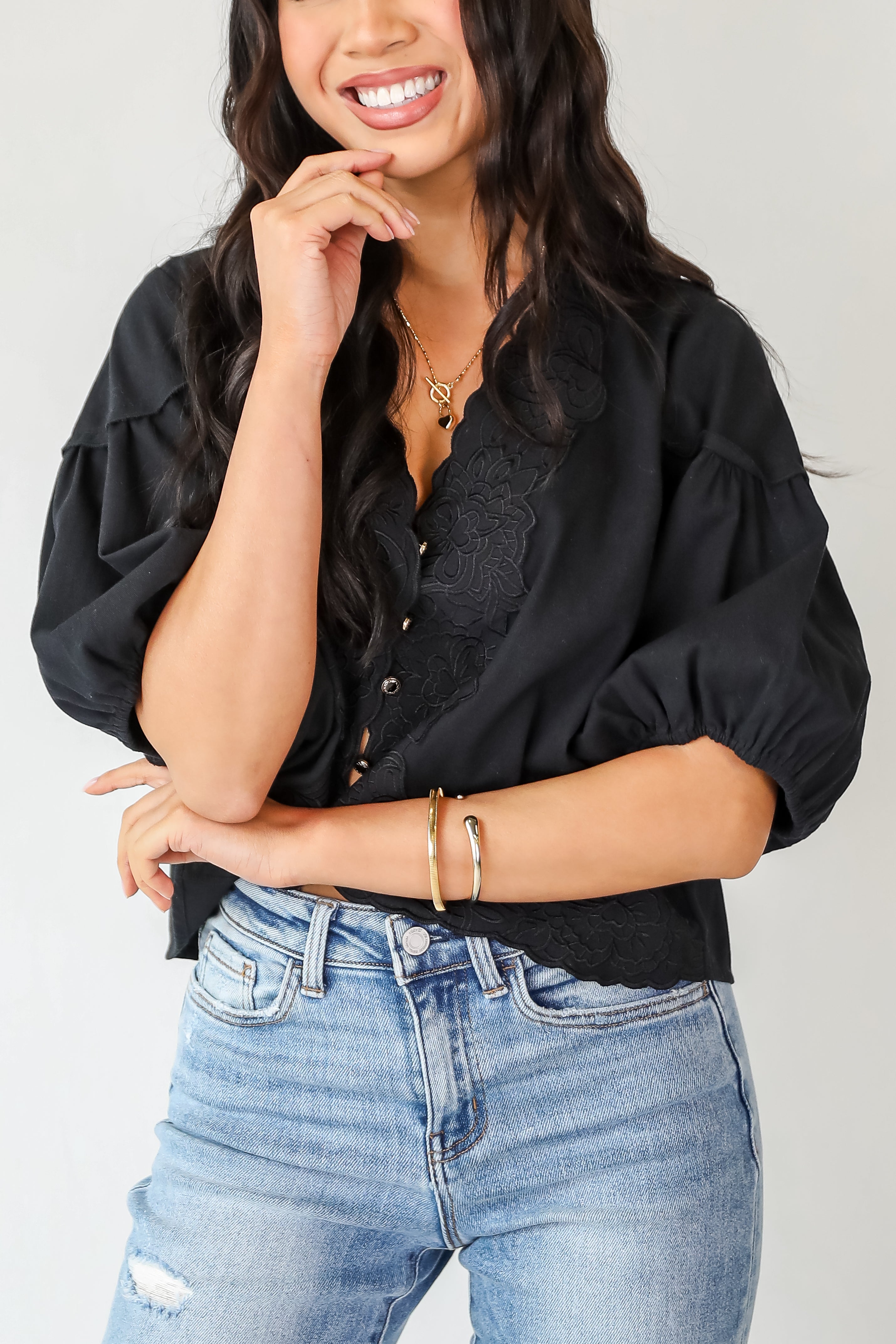 Carefree Mentality Black Blouse