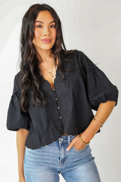 Carefree Mentality Black Blouse