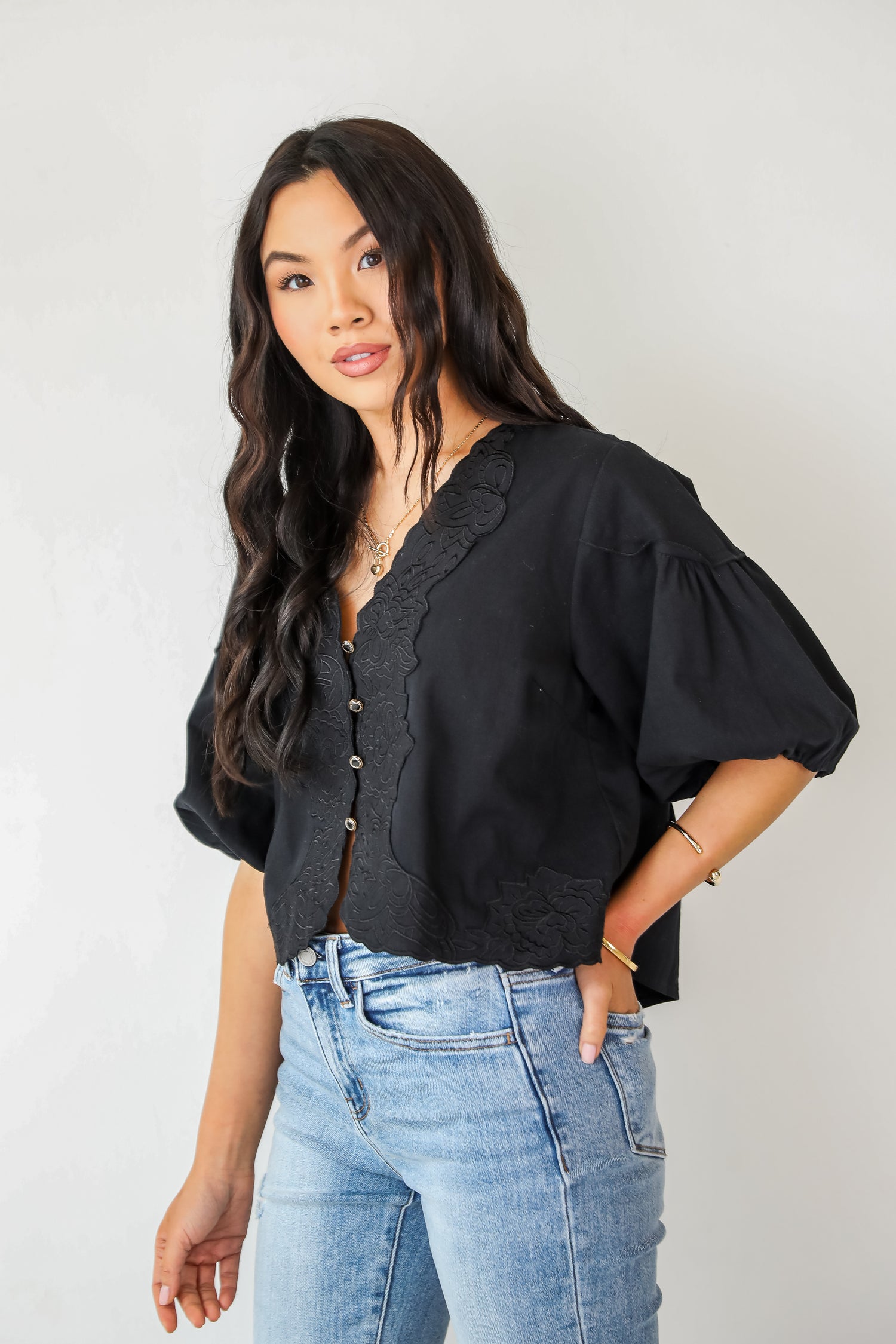 Carefree Mentality Black Blouse