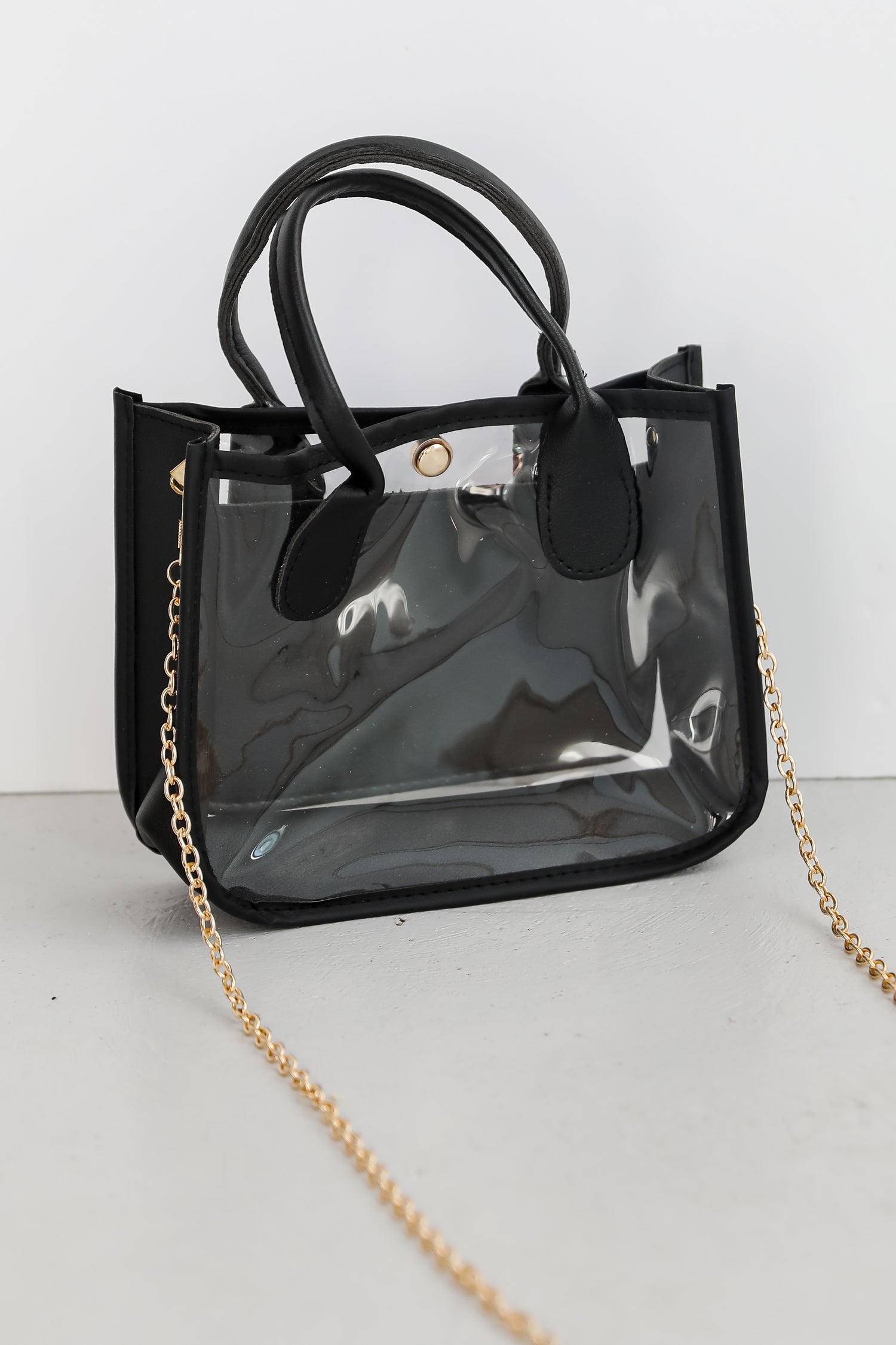 Head To The Stadium Black Clear Crossbody Bag