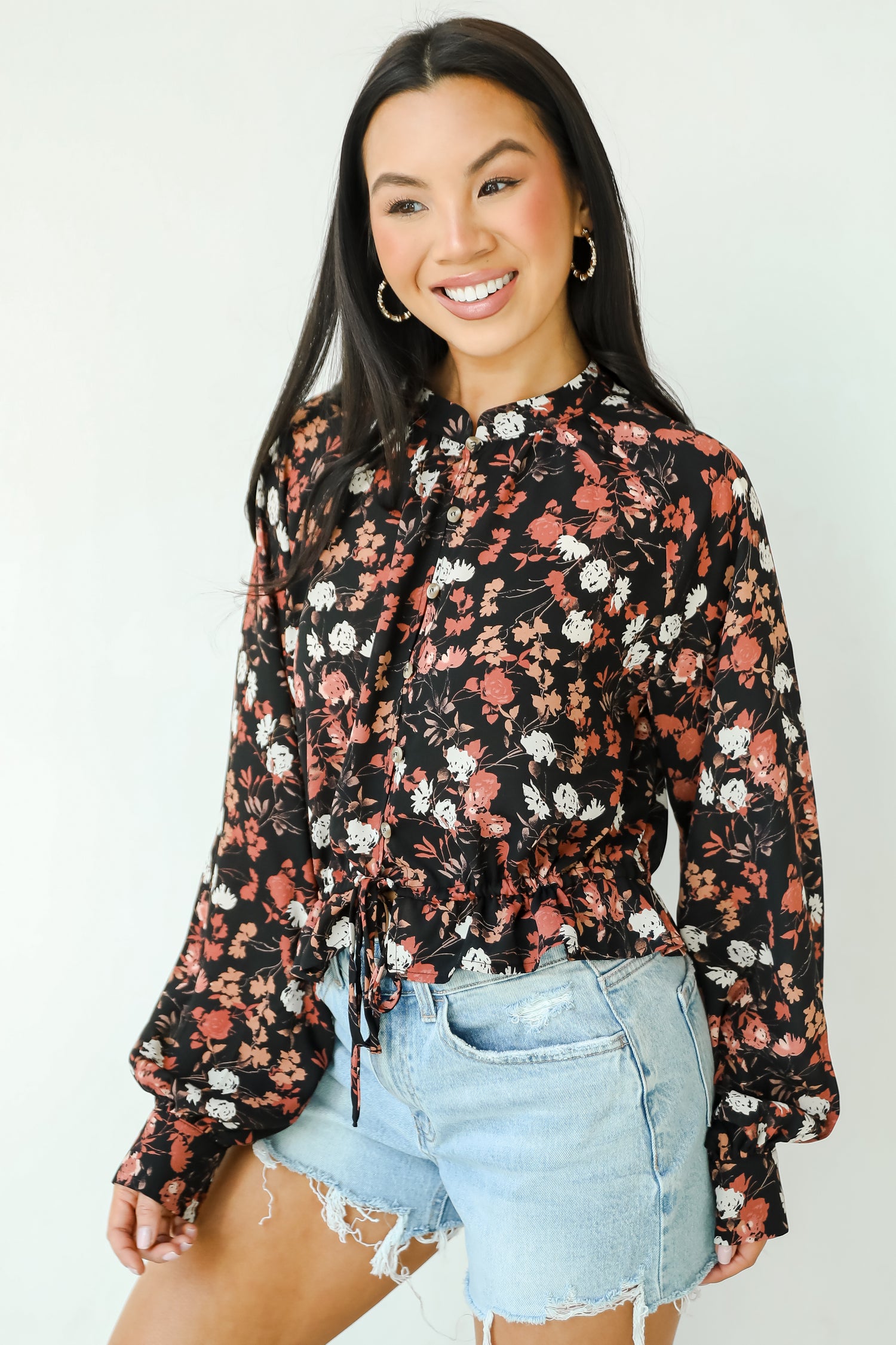 Luxe Possibilities Black Floral Blouse