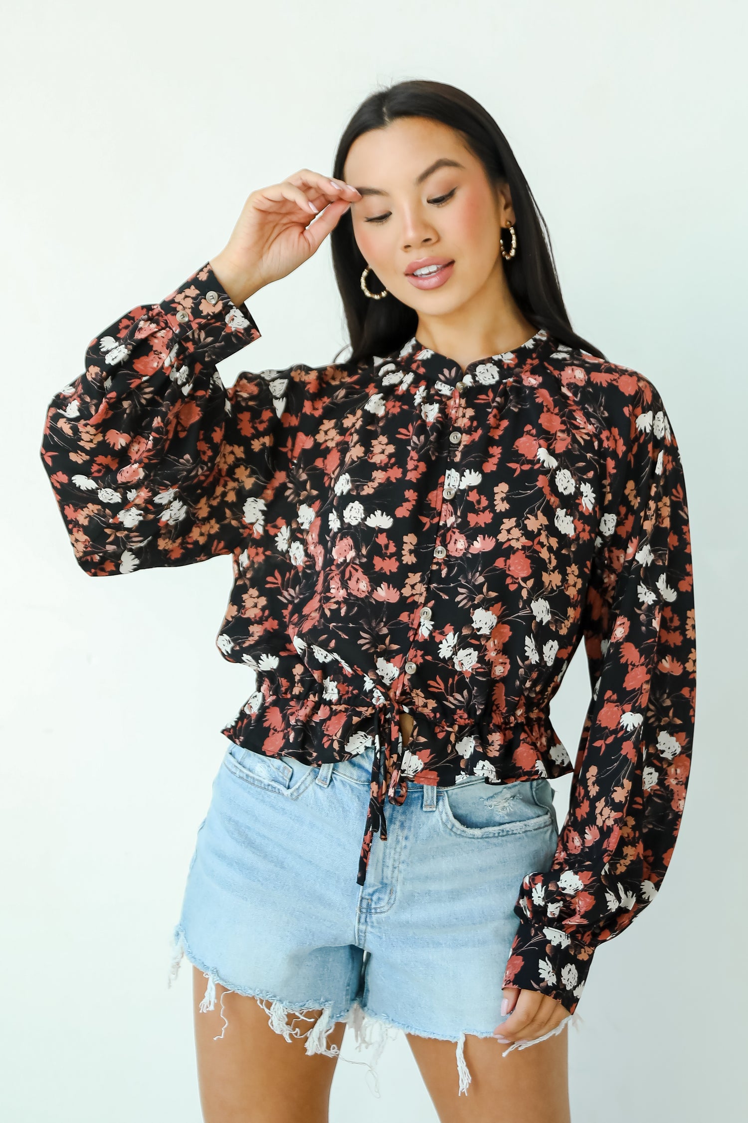 Luxe Possibilities Black Floral Blouse