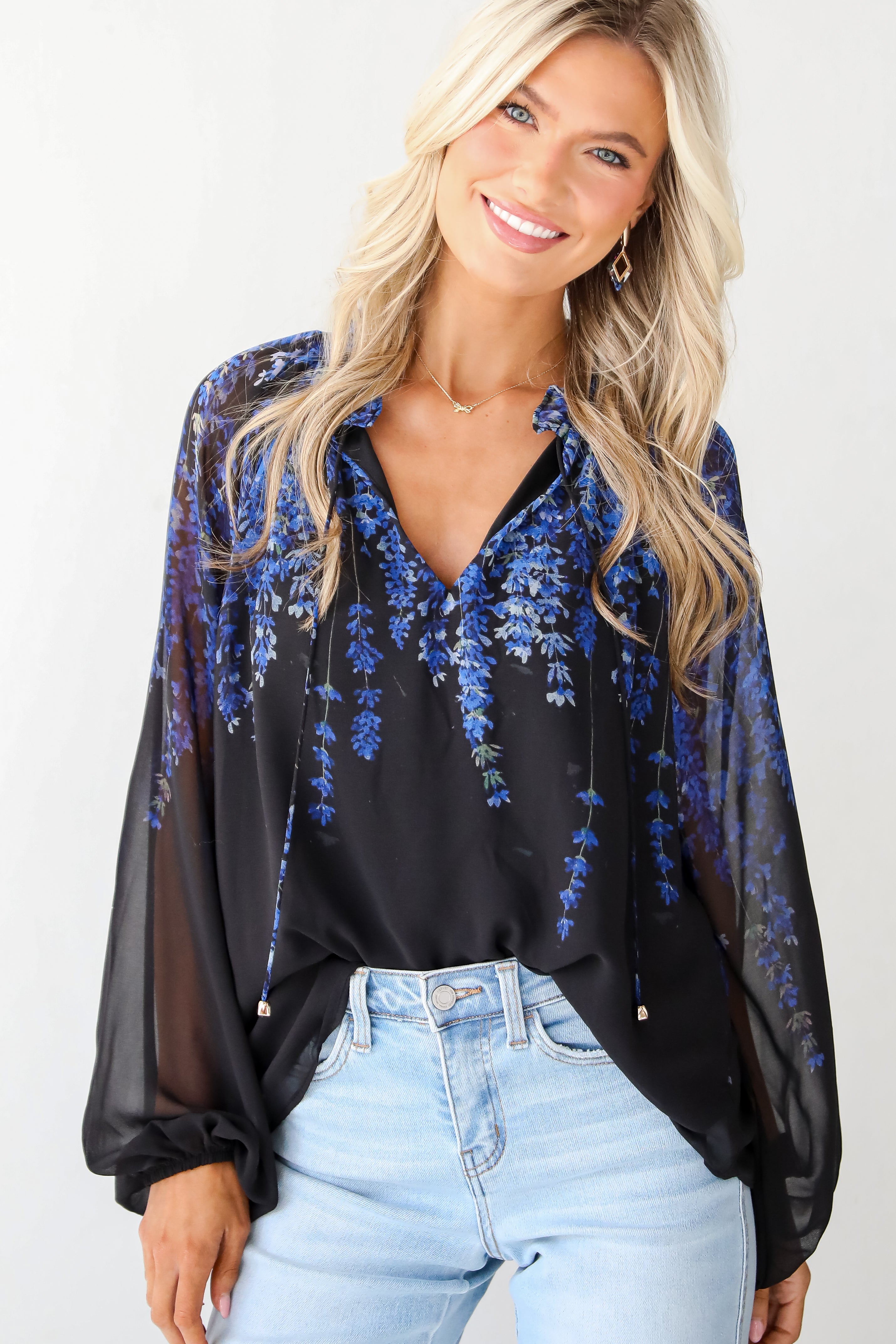 Posh Vision Black Floral Blouse