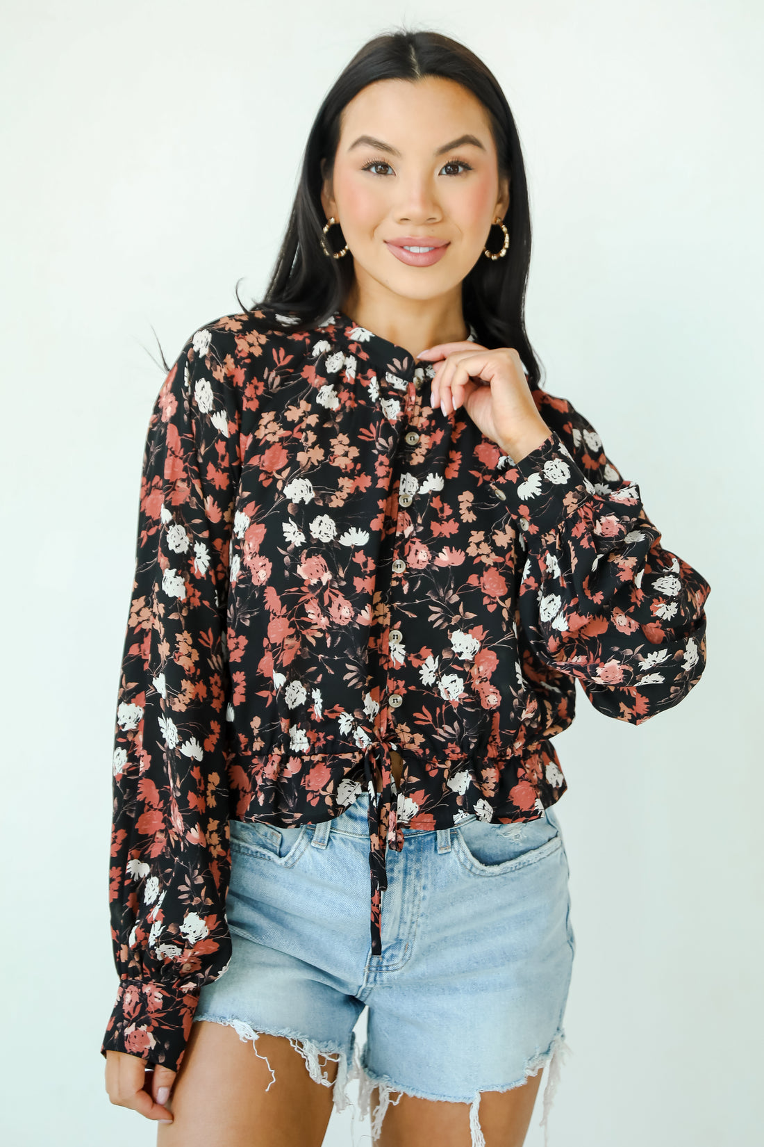 Luxe Possibilities Black Floral Blouse