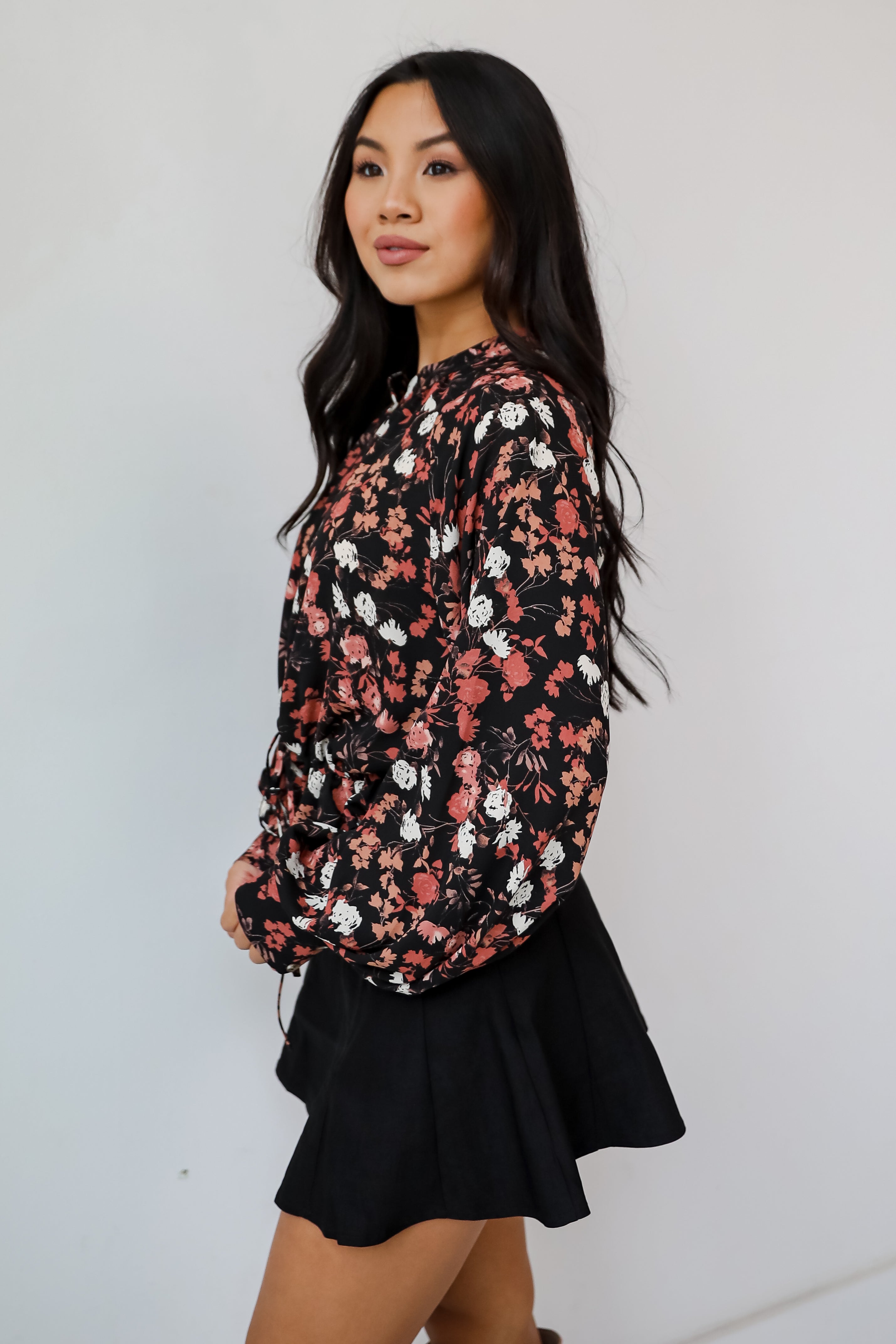 Luxe Possibilities Black Floral Blouse