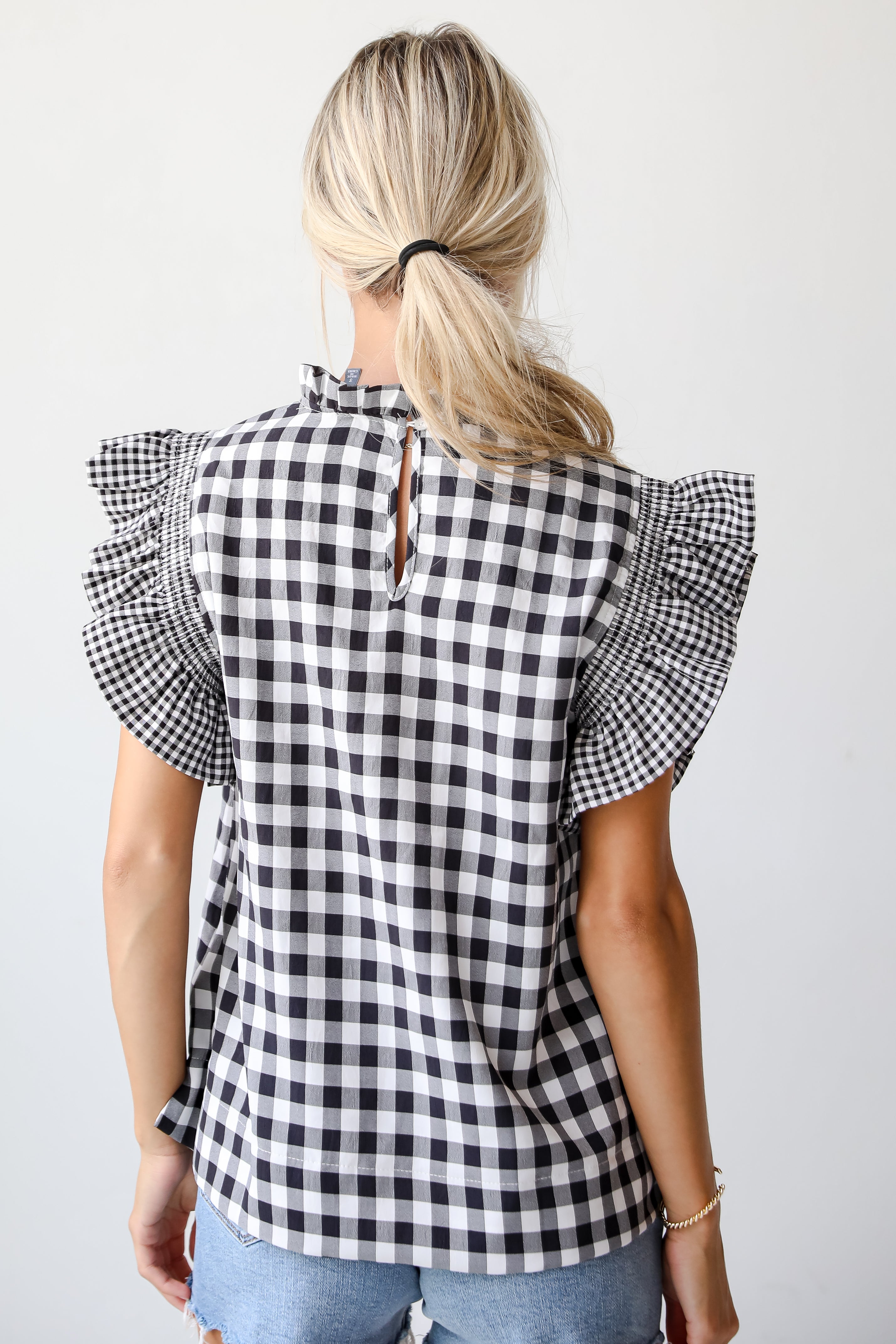 Truly Romanticized Black Gingham Blouse