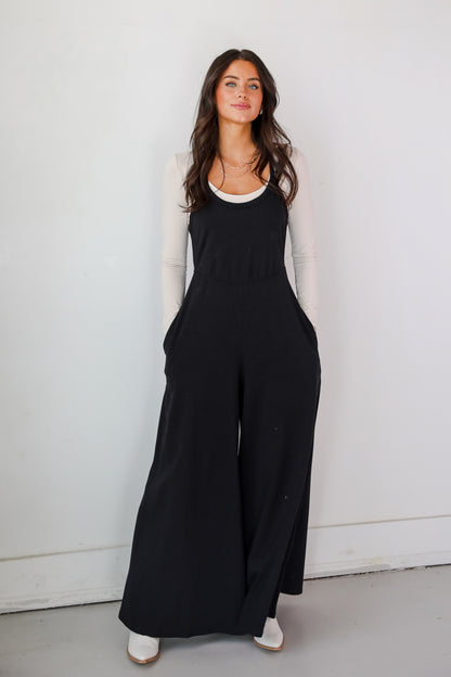 Irresistible Feelings Black Wide Leg Jumpsuit