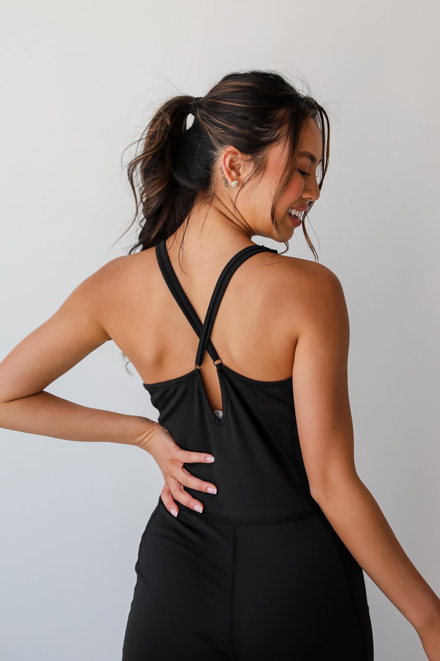 comfy Black Bodycon Tank Jumpsuit