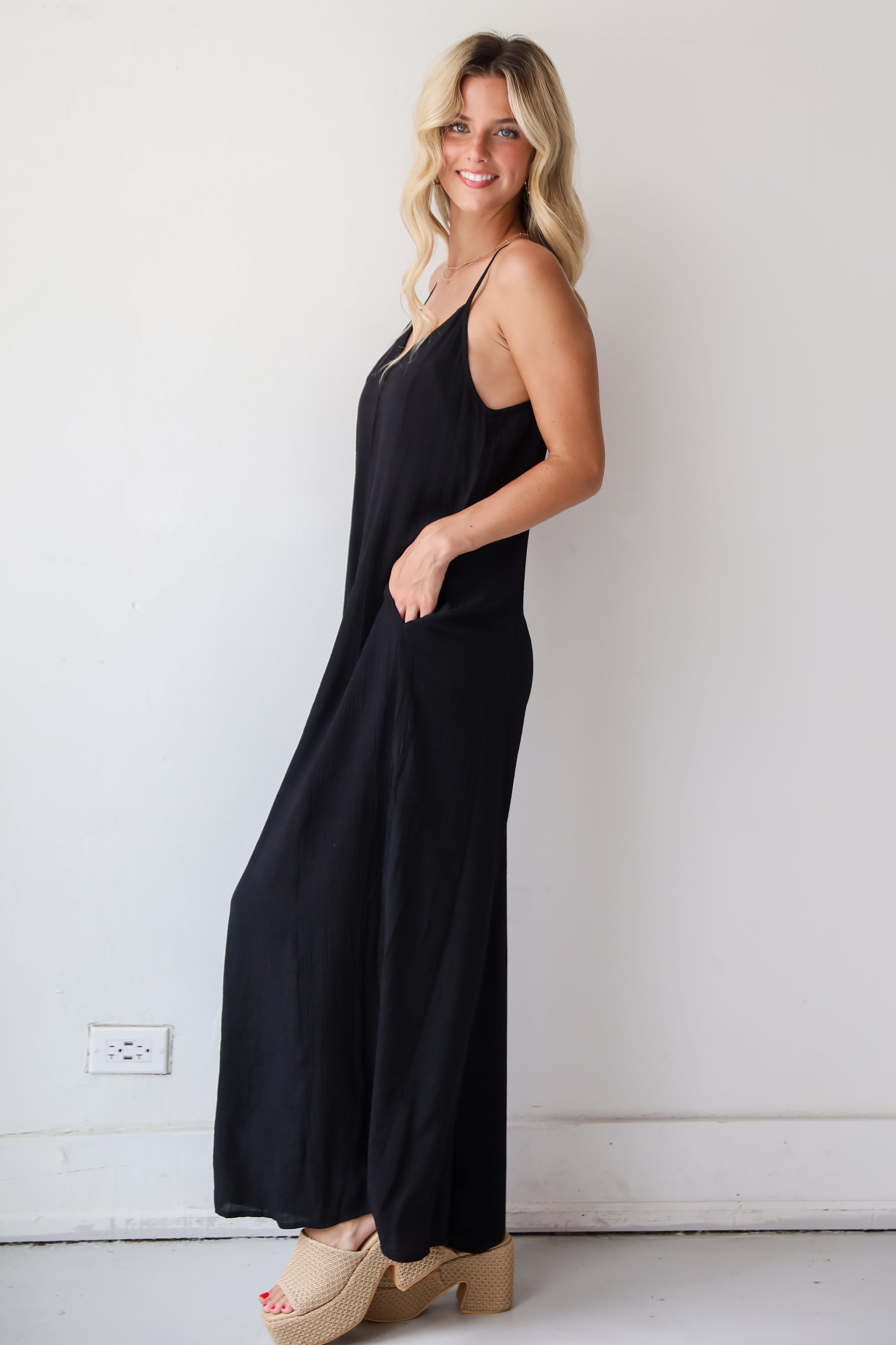 Charming Design Black Wide Leg Jumpsuit