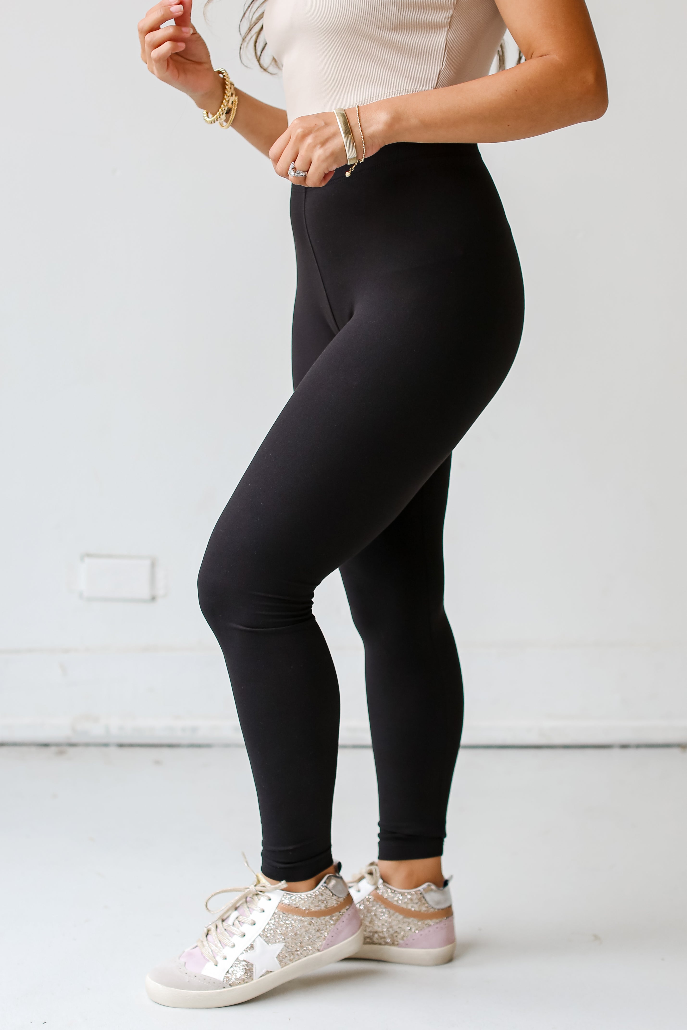 black High-Waisted Leggings