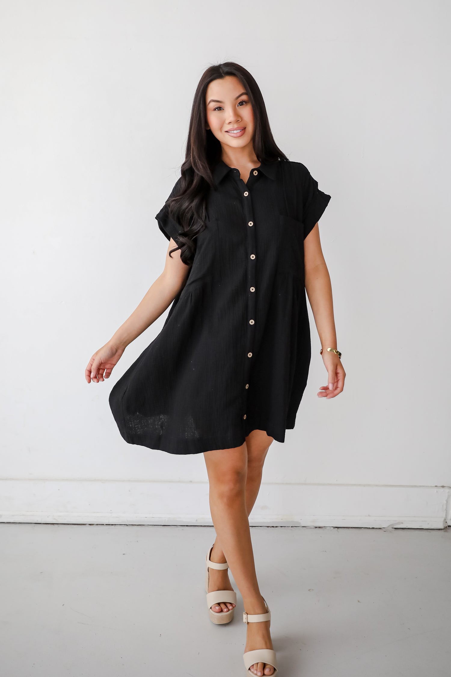 Stunning Example Linen Mini Dress