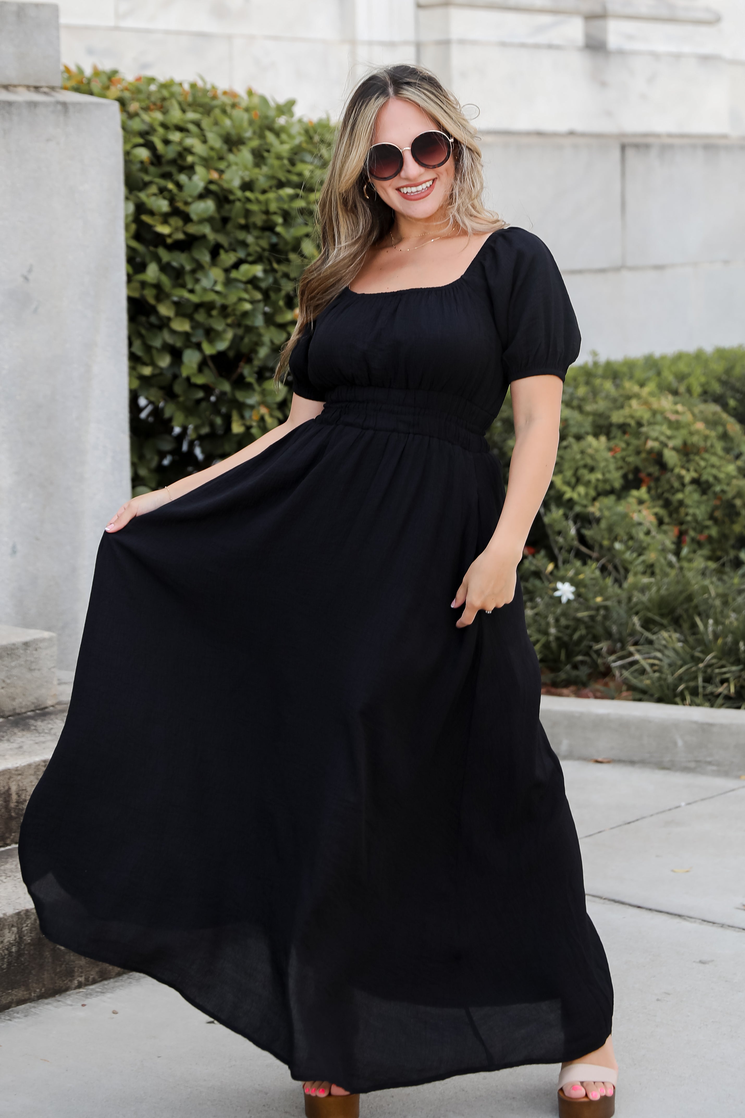 Instinctually Flirty Black Maxi Dress