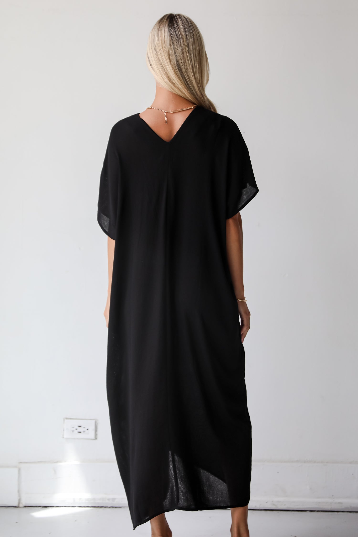 Boardwalk Sunsets Black Midi Dress