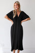 Boardwalk Sunsets Black Midi Dress