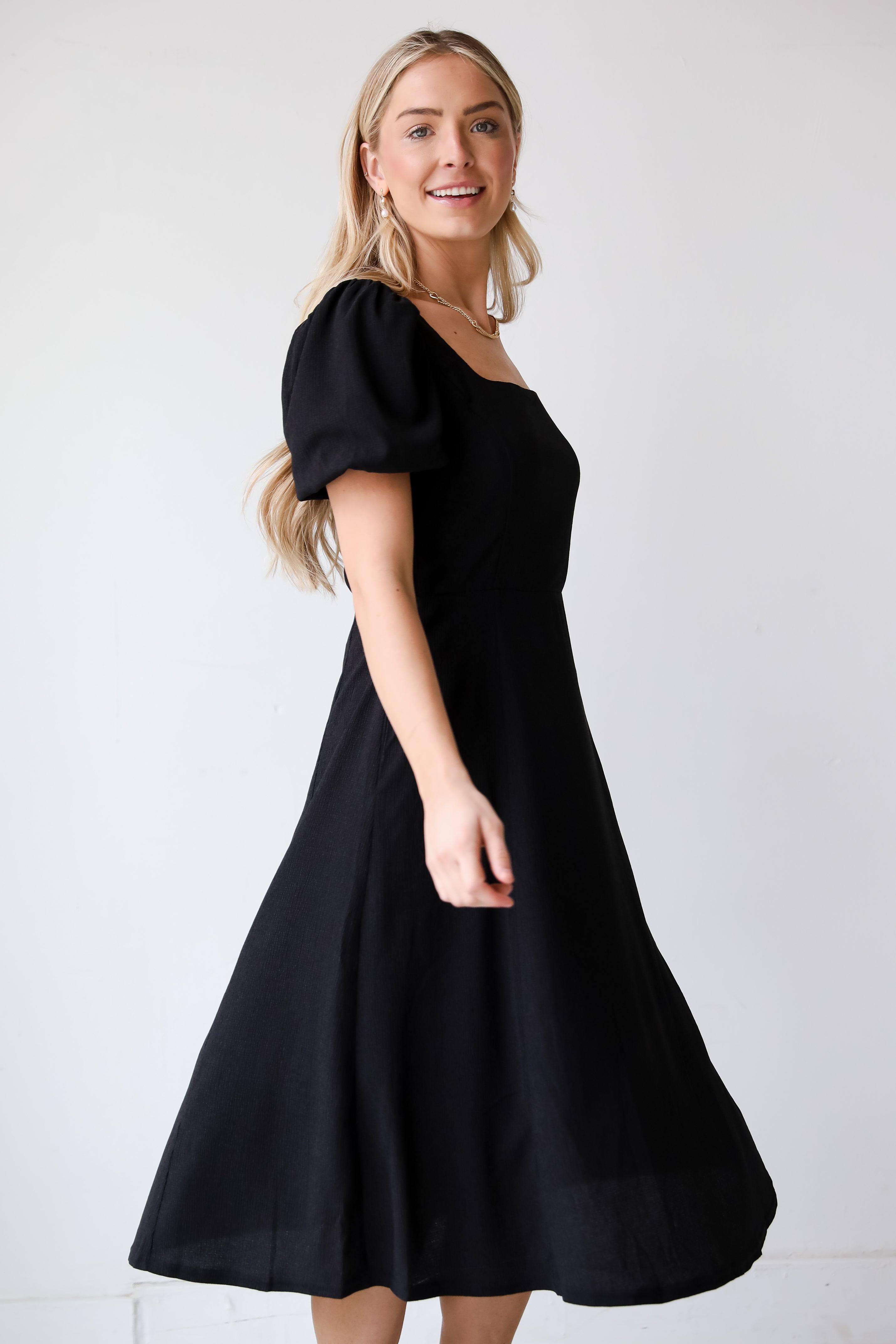 cute dresses for women, Black Midi Dress, You&