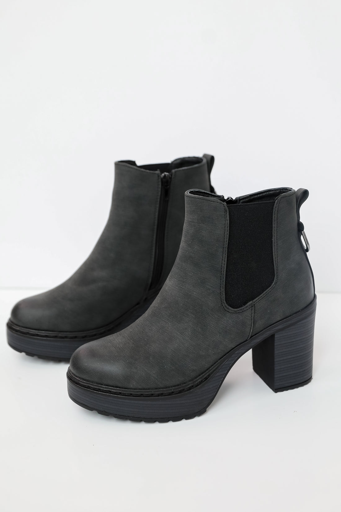 Now Is The Time Black Platform Booties