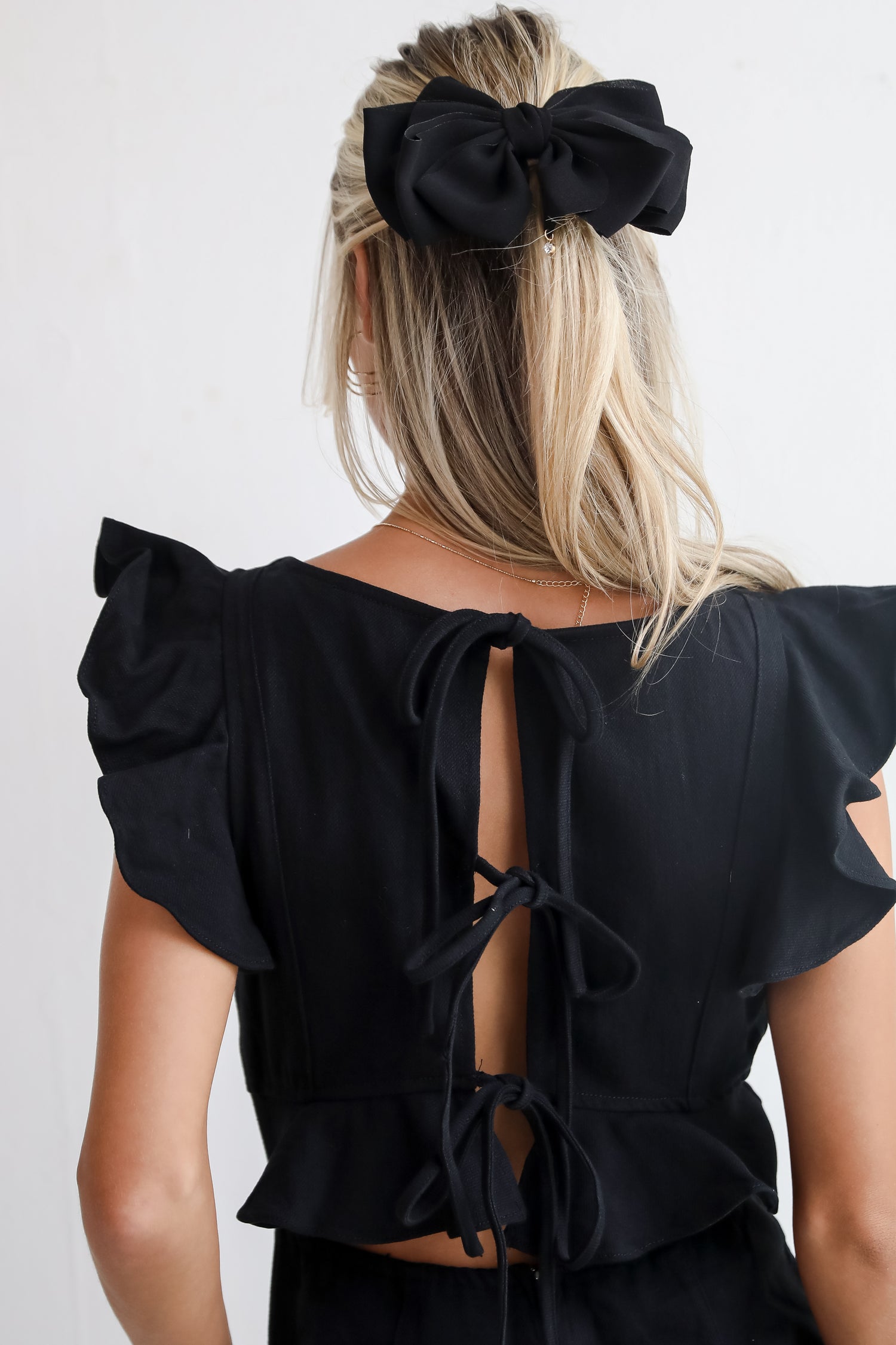 Sleek Refinement Black Denim Romper