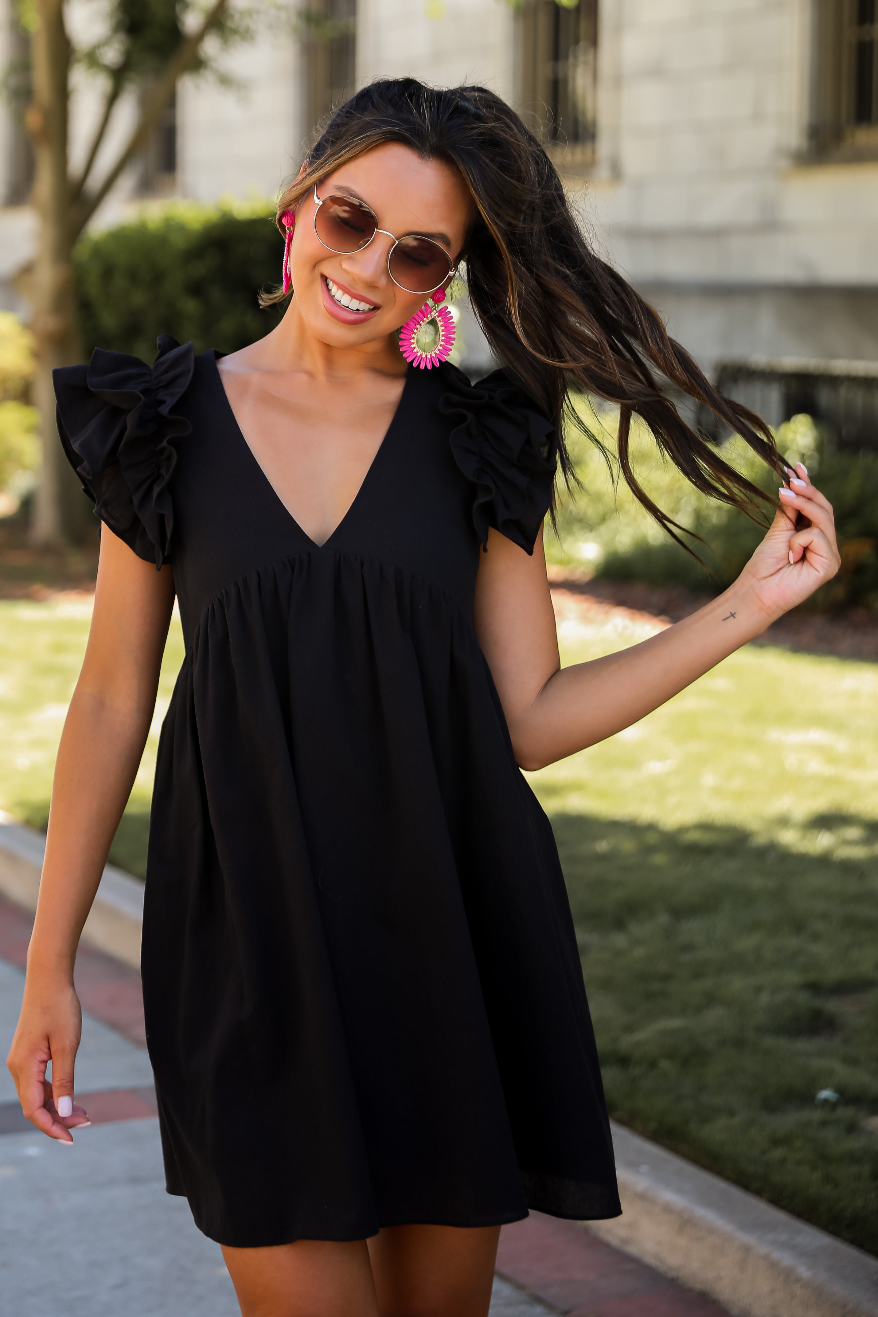 Ideally Sweet Black Romper Dress