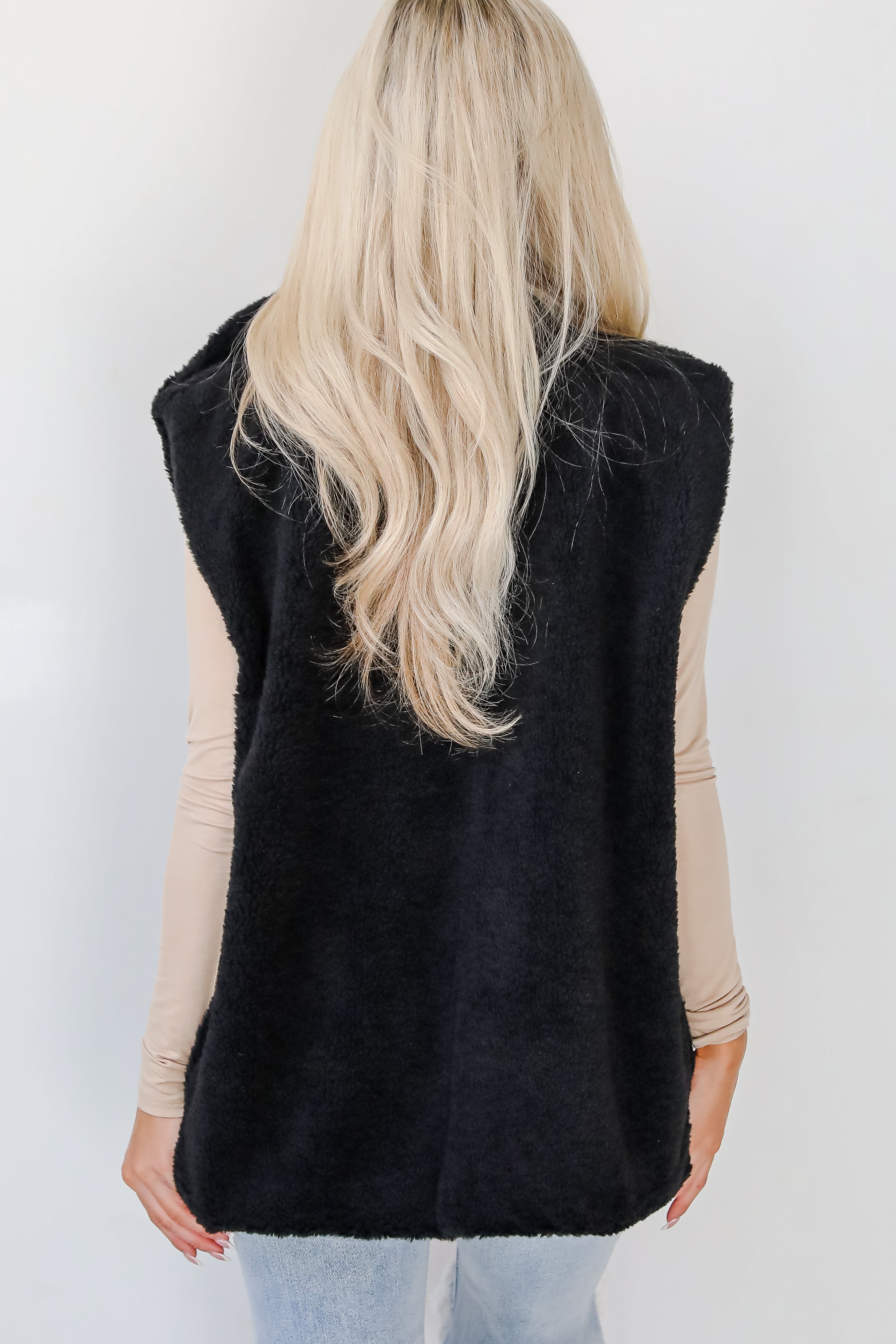 Coziest Crush Black Sherpa Vest