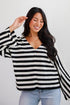 Stylish Forecast White/Black Striped Sweater