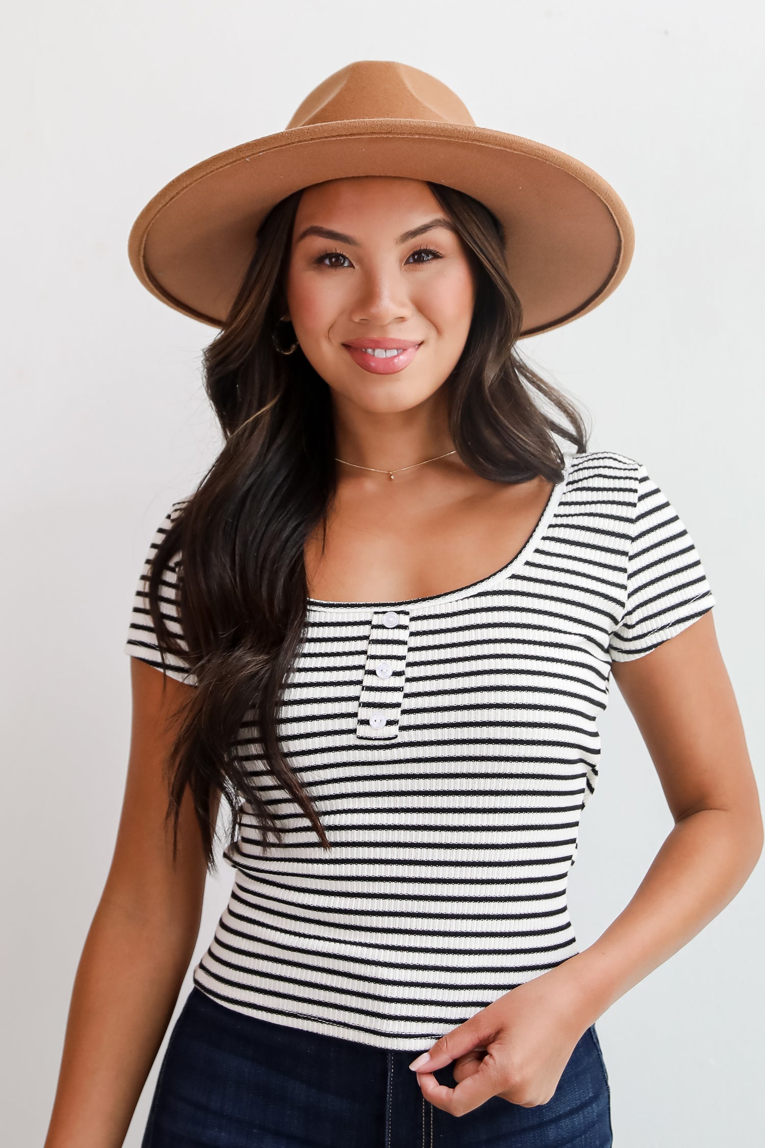 Envied Comfort Ivory Striped Knit Top