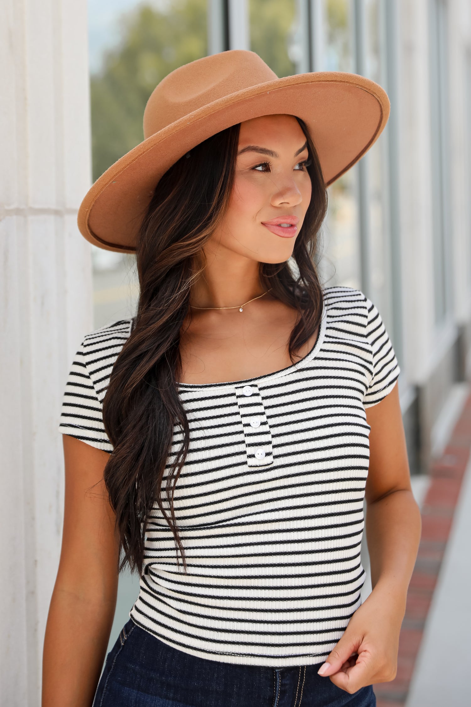 Envied Comfort Ivory Striped Knit Top