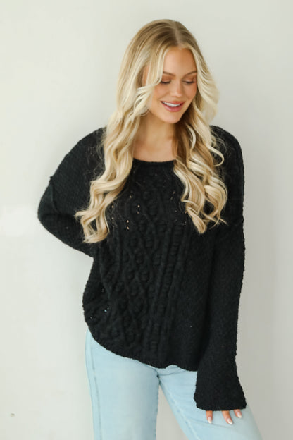 Cherished Crush Black Sweater