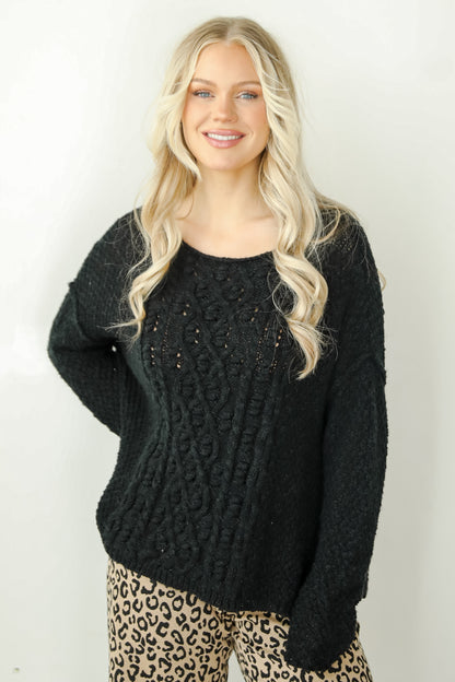 Cherished Crush Black Sweater