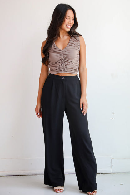 Aesthetic Attitude Black Trouser Pants