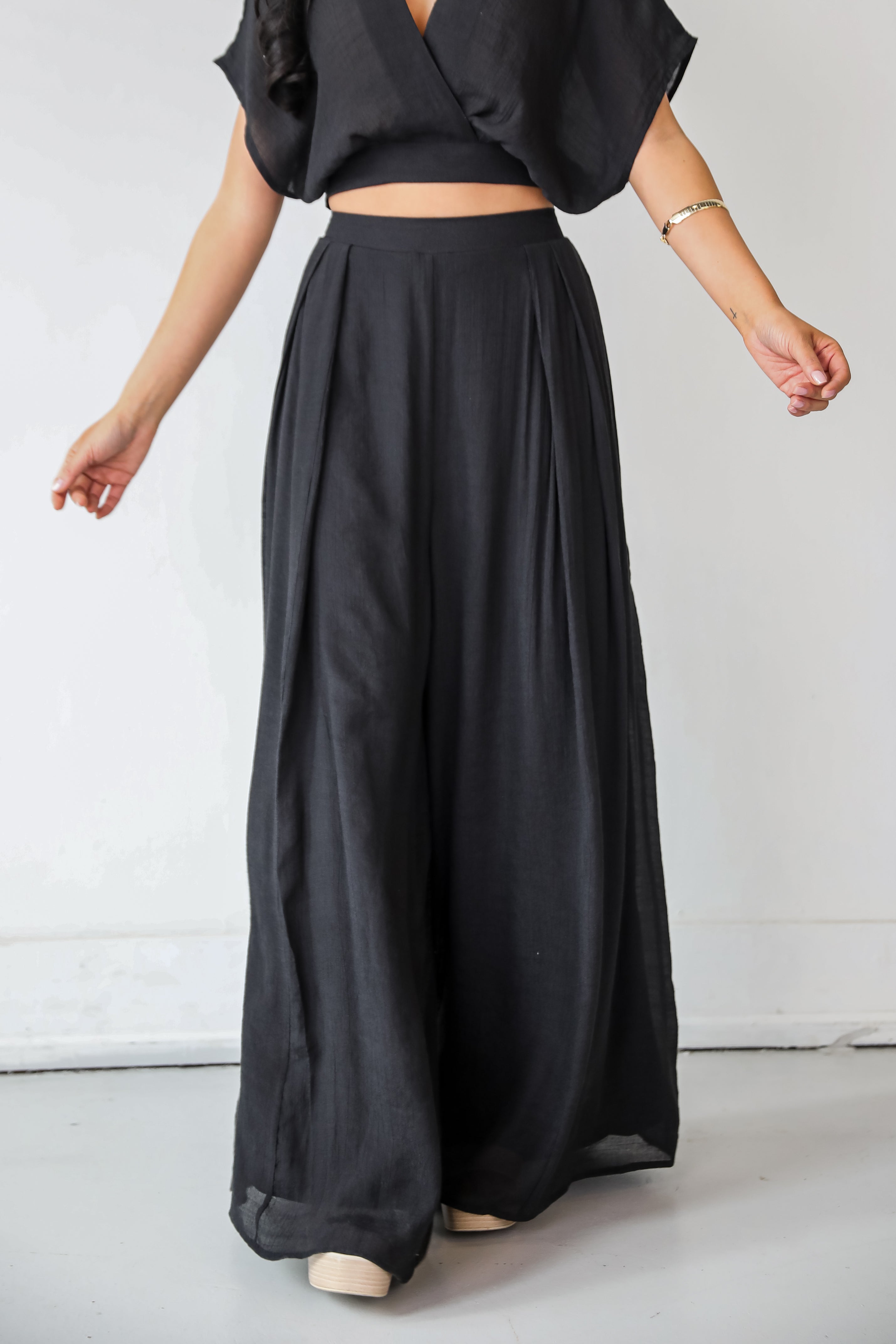 Delightful Direction Black Wide Leg Pants