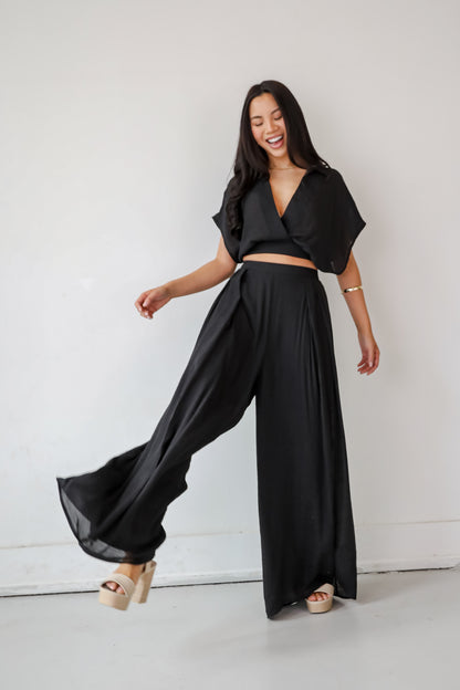 Delightful Direction Black Wide Leg Pants