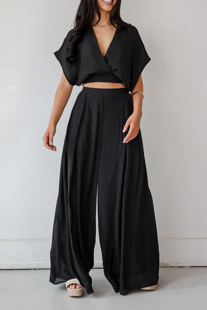 Delightful Direction Black Wide Leg Pants