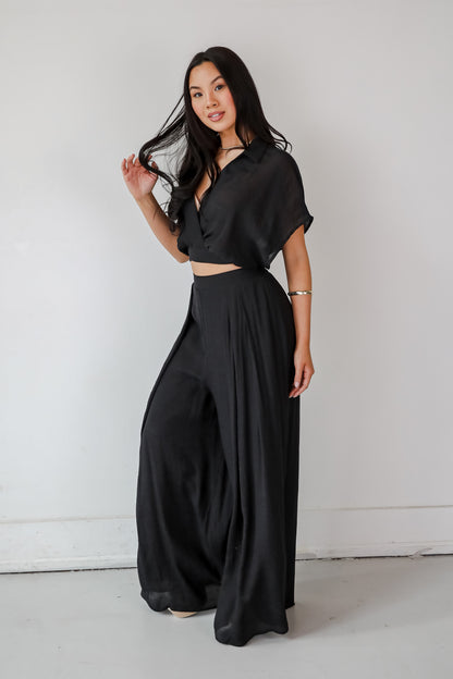 Delightful Direction Black Wide Leg Pants