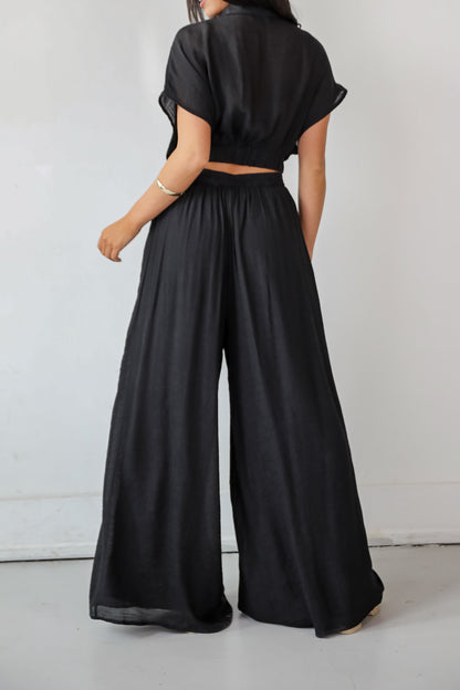 Delightful Direction Black Wide Leg Pants