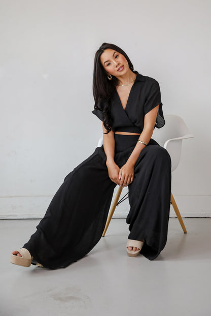 Delightful Direction Black Wide Leg Pants