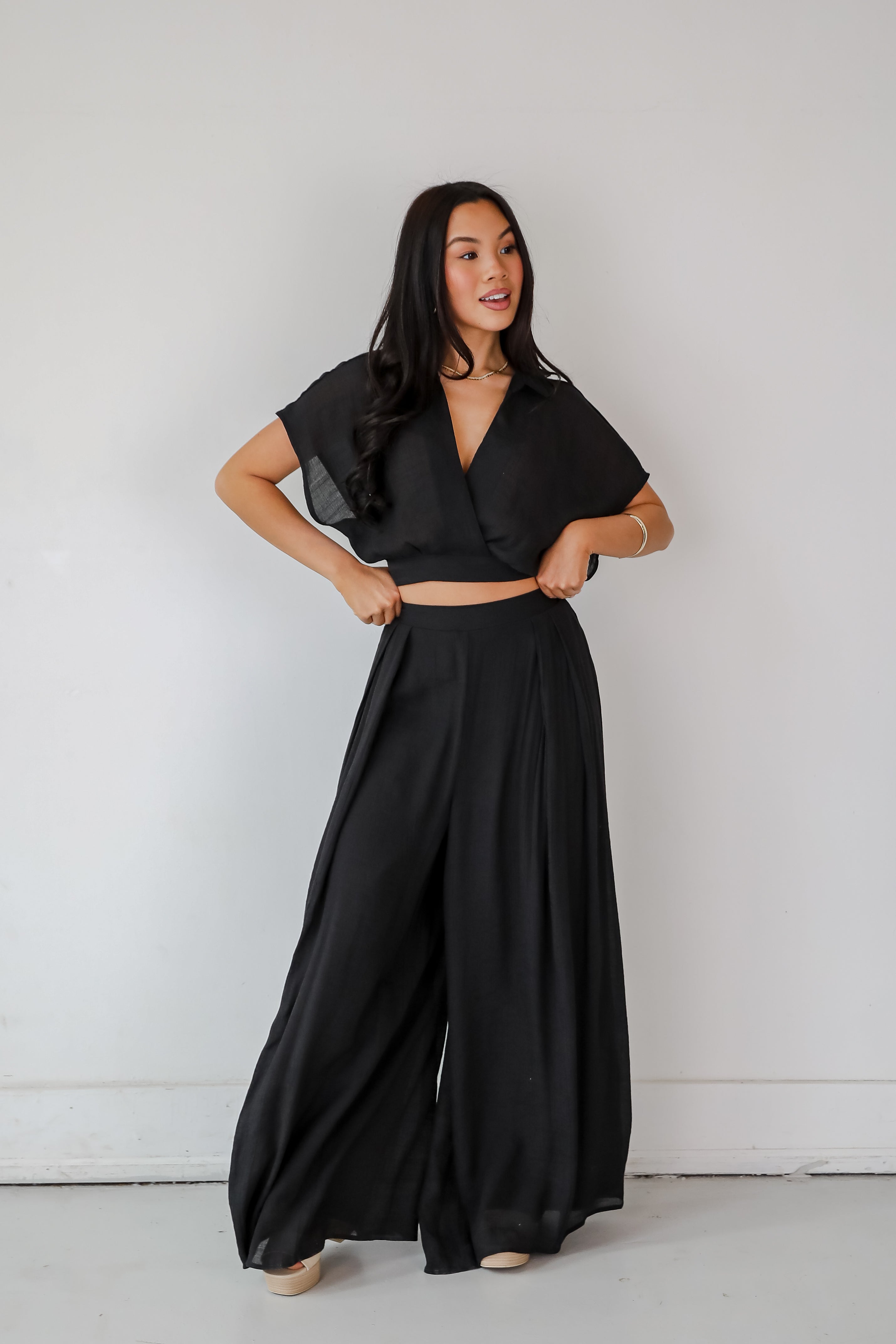 Delightful Direction Black Wide Leg Pants