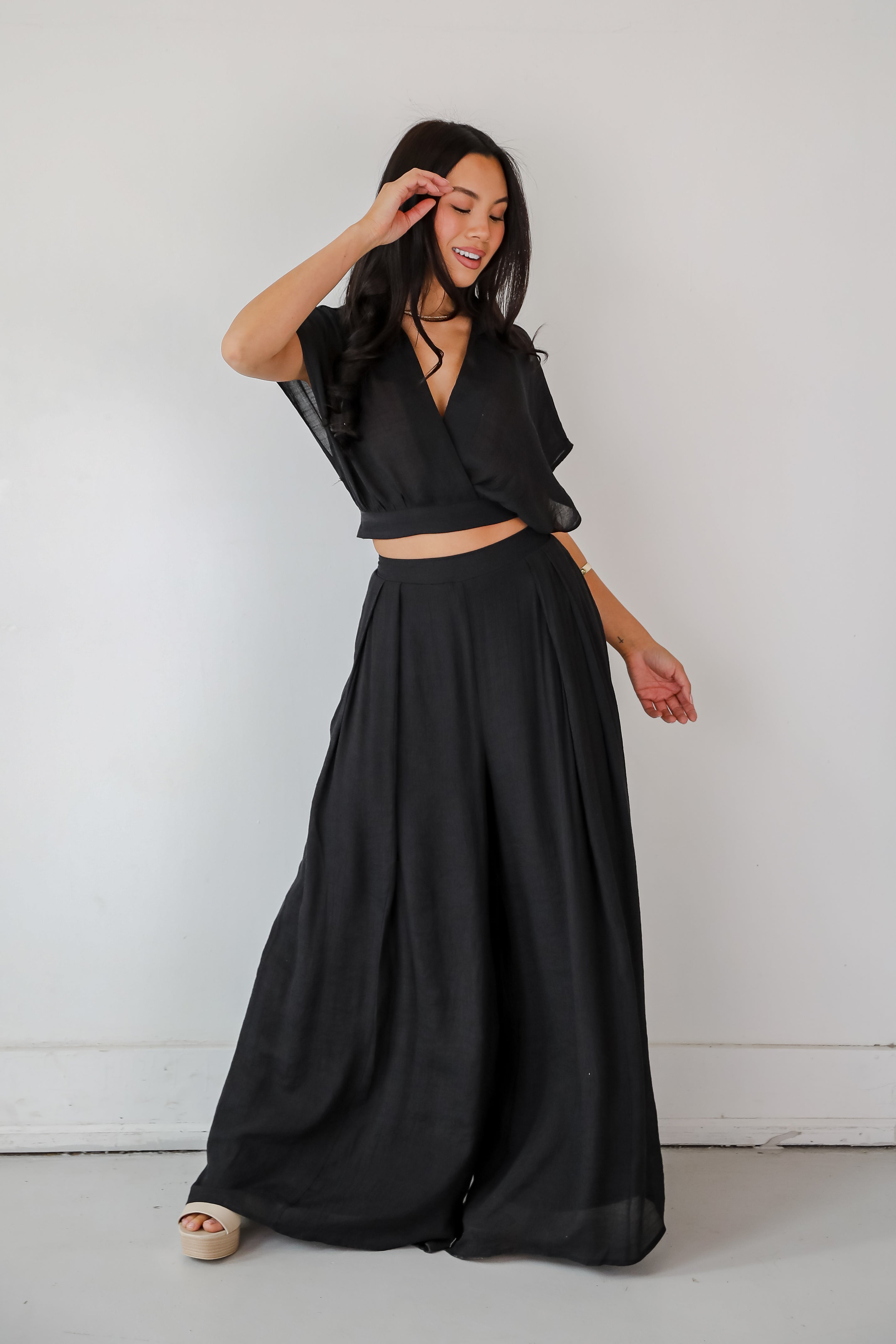 Delightful Direction Black Wide Leg Pants