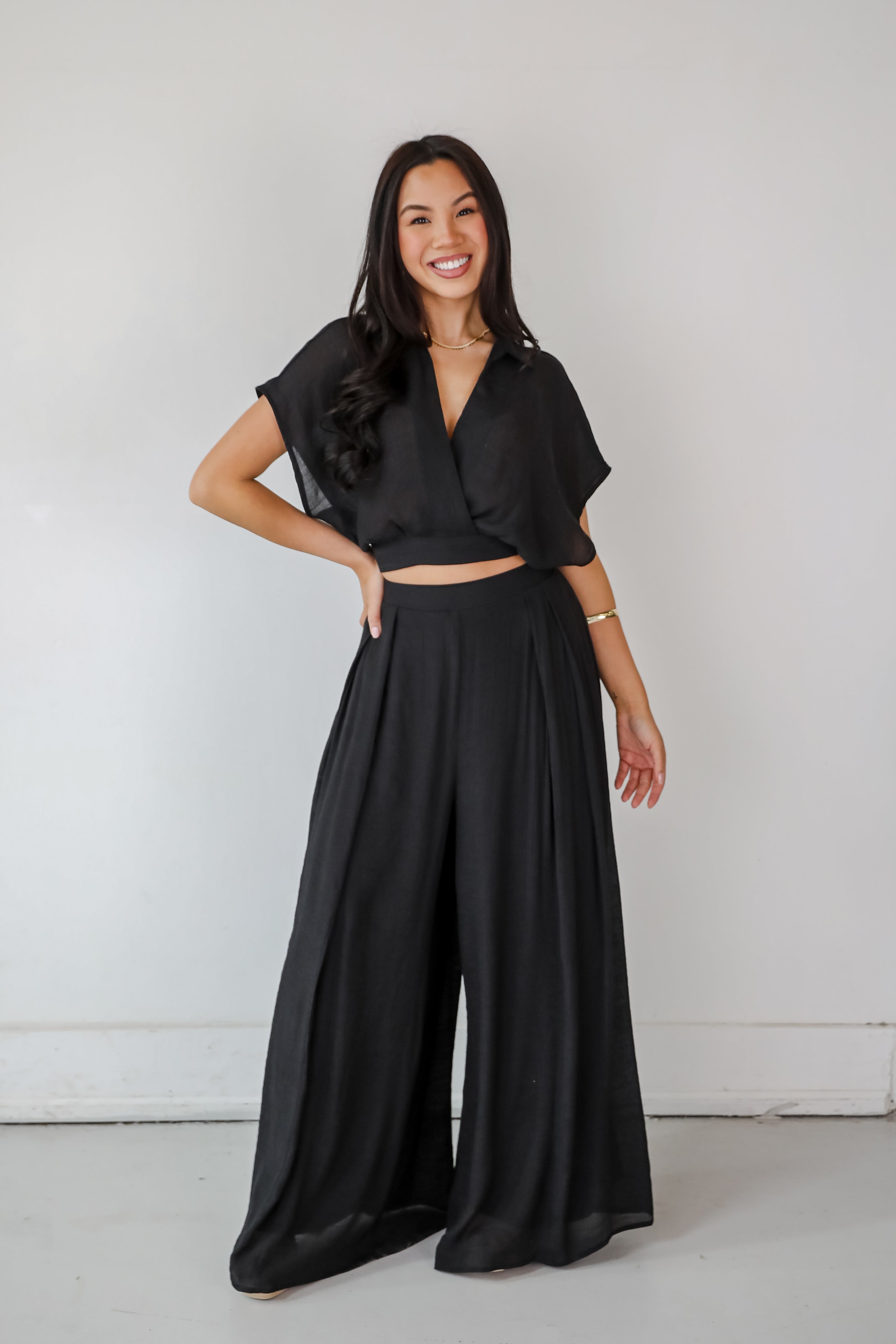 Delightful Direction Black Wide Leg Pants