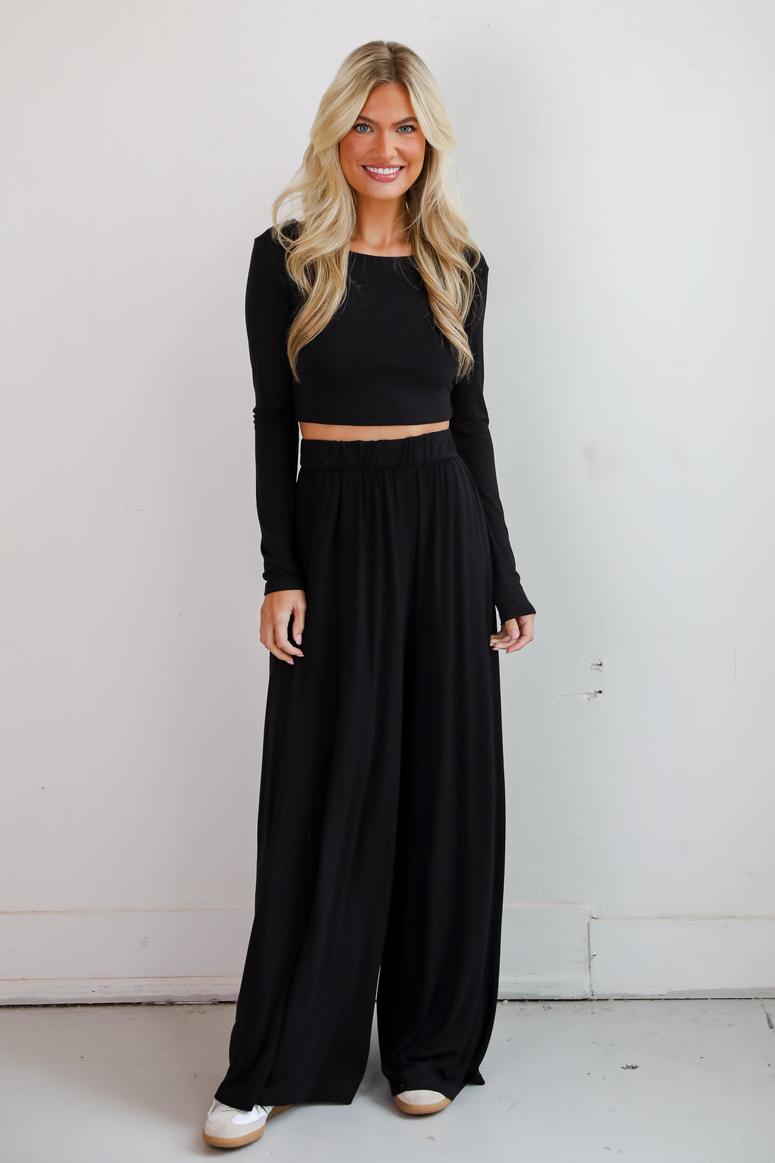 Expert Charm Black Wide Leg Pants