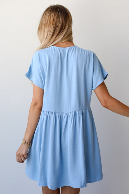 Easy Sweetness Light Blue Babydoll Mini Dress