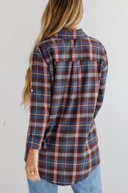 Trendy Era Navy Plaid Flannel