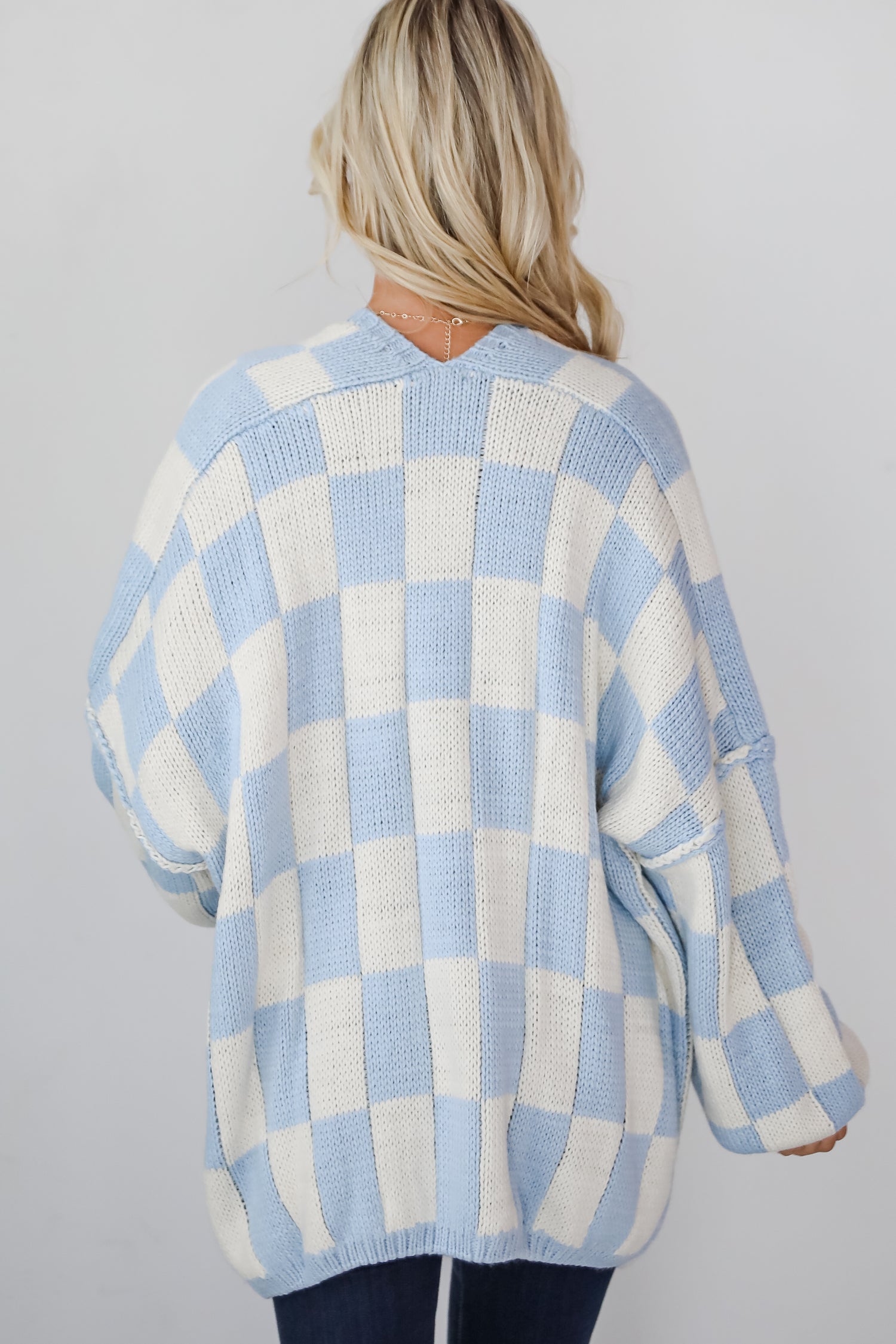 Marvelously Cozy Checkered Sweater Cardigan