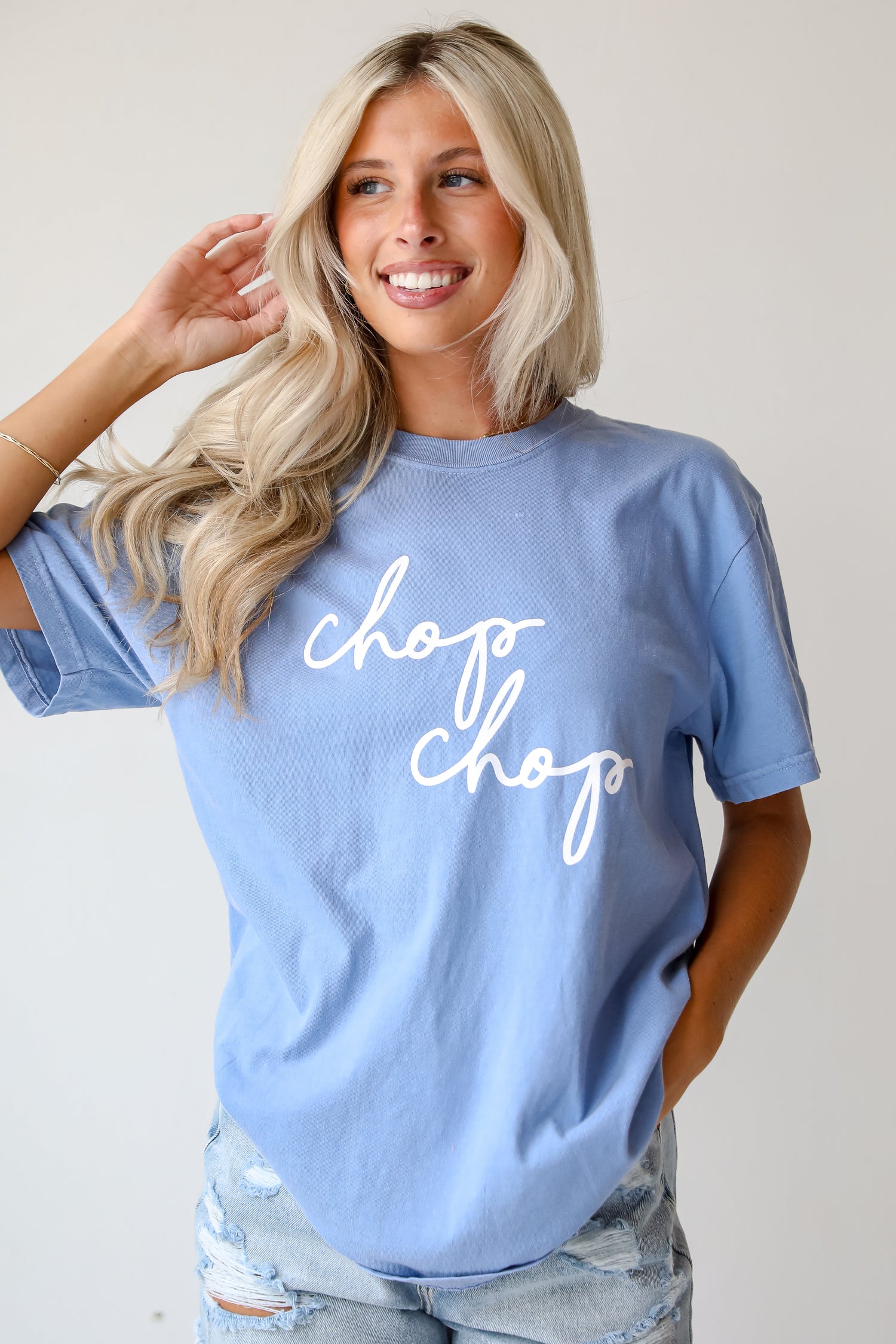 Light Blue Chop Chop Tee