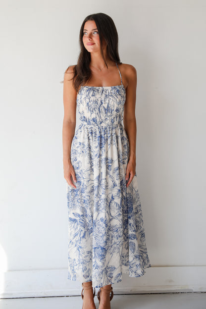 Modern Composure Cream Floral Maxi Dress