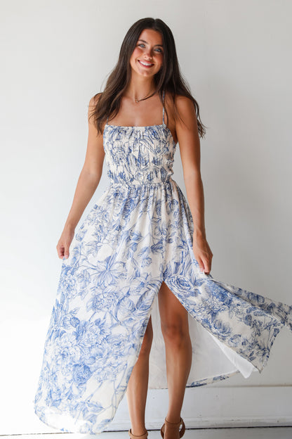 Modern Composure Cream Floral Maxi Dress