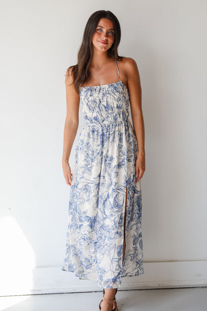 Modern Composure Cream Floral Maxi Dress