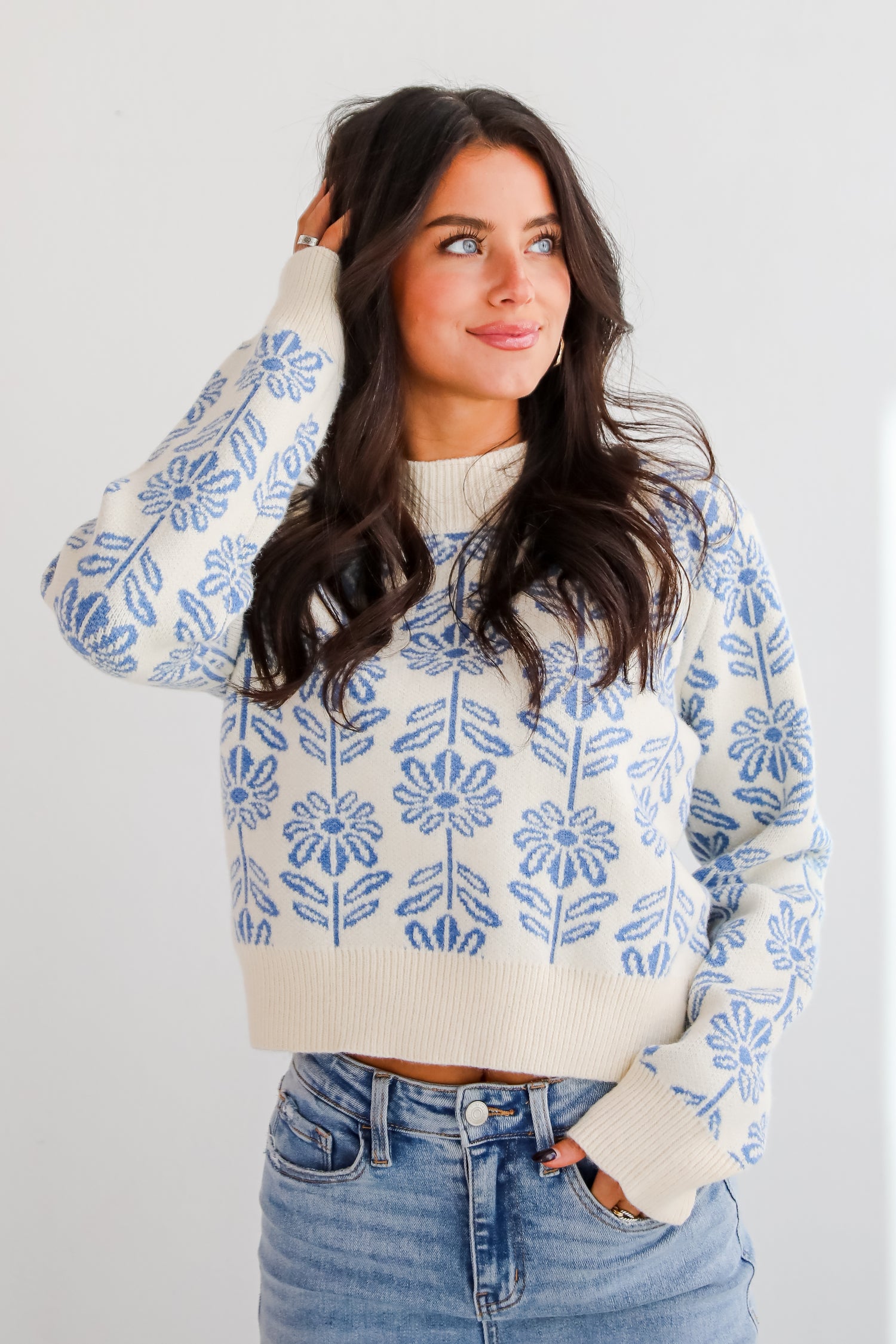 Tempting Romance Flower Sweater